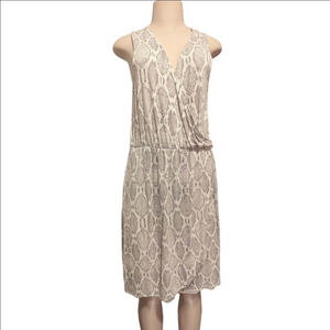 Joe fresh Gray Snakeskin‎ print Wrap/Shift Dress Size large- Rayon/Spandex